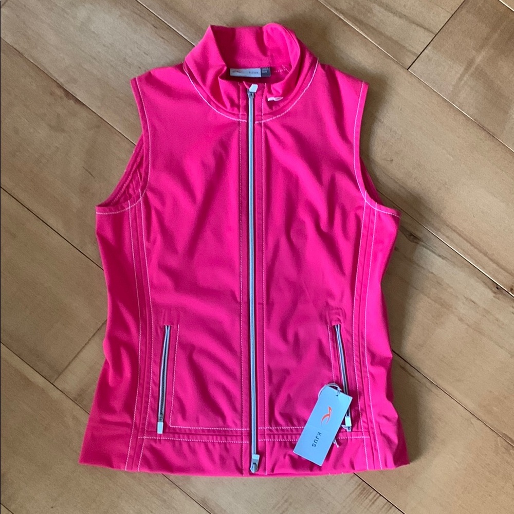 Bright Pink Sleeveless Zip-Up Vest